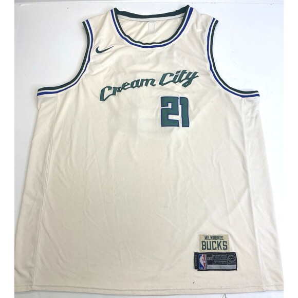 Nike Jrue Holiday Milwaukee Bucks Cream City 21 Swingman‎ Basketball Jersey XXXL - Picture 8 of 16